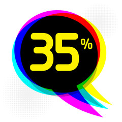 Pop-Art Style, business concept with text 35 percent Discount