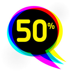 Pop-Art Style, business concept with text 50 percent Discount
