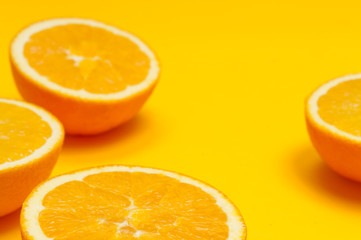 Orange pattern on orange background citrus arrangement