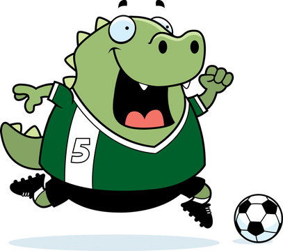 Cartoon Lizard Soccer