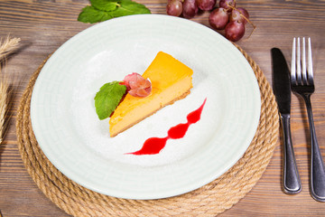 cheesecake with grape