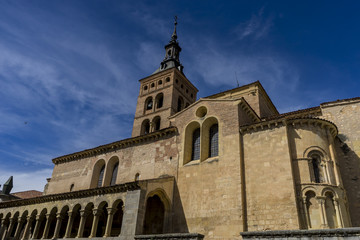 Fototapeta na wymiar Exterior of a Romanesque style Christian church, City of Segovia