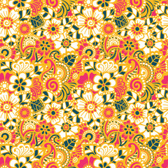 Paisley seamless colorful pattern