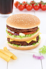 Doubleburger Double Burger Hamburger Cola Getränk