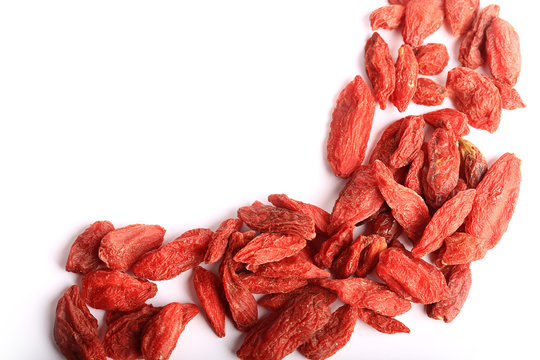 goji berries isolated on white background