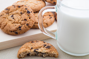 Oatmeal cookies and a glass of milk