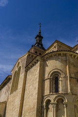 Fototapeta na wymiar Exterior of a Romanesque style Christian church, City of Segovia