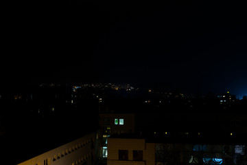 Fototapeta na wymiar Night view to the town with lights. Slovakia