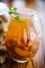compote of dried fruits in a carafe