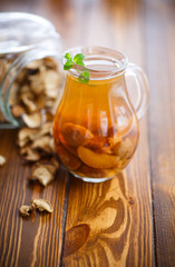 compote of dried fruits in a carafe