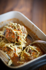 steamed meatballs tangled meat with carrots
