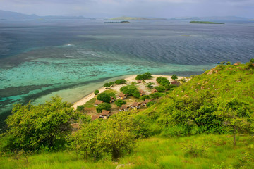 Coastline of Kanawa Island in Flores Sea, Nusa Tenggara, Indones