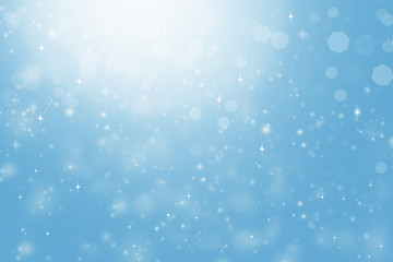 Abstract blurred blue background, light, stars, bokeh