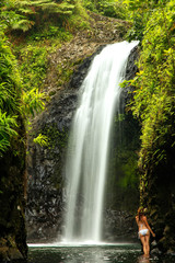 Wainibau Waterfall at the end of Lavena Coastal Walk on Taveuni
