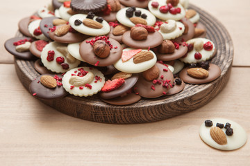 plate with delicious cakes