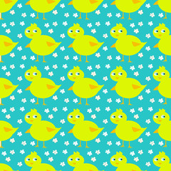 pattern pulcini e fiori