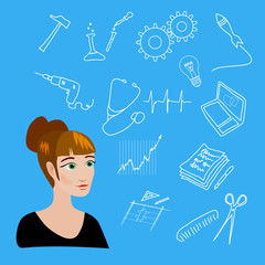 Frau bei der Berufswahl