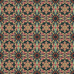 Ornate floral seamless texture, endless pattern with vintage mandala elements.