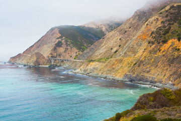 Fototapeta premium Highway One along coast - Stock Image