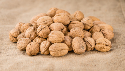 Portion of Whole Walnuts (selective focus)