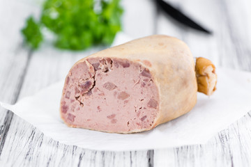 Liverwurst (selective focus)