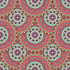 Ornate floral seamless texture, endless pattern with vintage mandala elements.