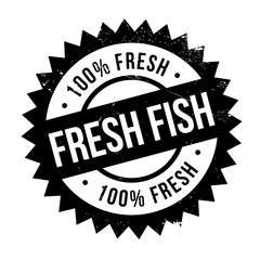 Fresh fish stamp. Grunge design with dust scratches. Effects can be easily removed for a clean, crisp look. Color is easily changed.