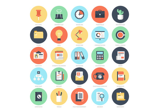 25 Circular Business and Finance Icons 5
