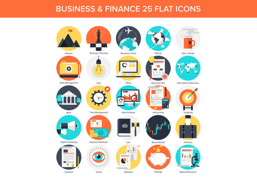 25 Colorful Circular Business Icons 6