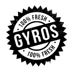 Gyros stamp. Grunge design with dust scratches. Effects can be easily removed for a clean, crisp look. Color is easily changed.
