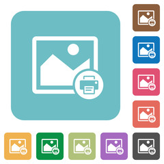 Print image rounded square flat icons