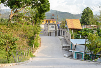 The streets and hills of a small colonial town of Copan Ruinas in Honduras, Central America