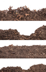 Soils for plants. isolated on white background. Set
