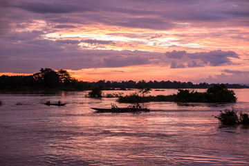 Sonnenuntergang Don Det Mekong