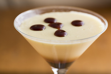 closeup of a delicious Creme caramel with caramel topping