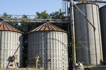 concrete silos, construction installations for building. industrial processing © Italyteam