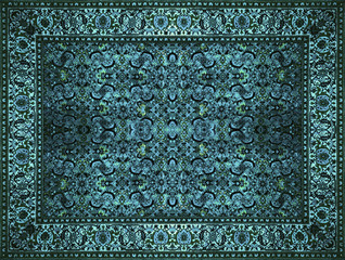 Persian Carpet Texture, abstract ornament. Round mandala pattern, Middle Eastern Traditional Carpet...