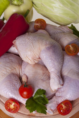 fresh chicken thighs and drumsticks