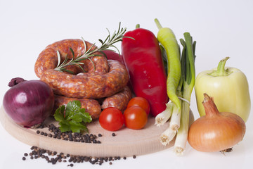 raw homemade sausages