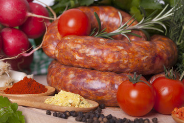 raw homemade sausages