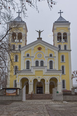 Fototapeta na wymiar RAKOVSKI, BULGARIA - DECEMBER 31 2016: The Roman Catholic church Most holy Heart of Jesus in town of Rakovski, Bulgaria