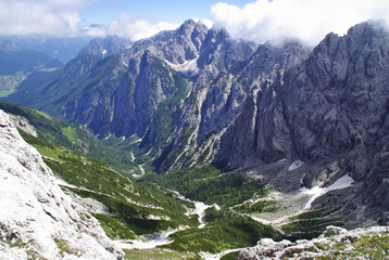 Dolomites near Sappada, view from Passo Oberenghe