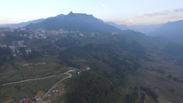 Sa Pa Lao Cai Vietnam Aerial Drone Clip