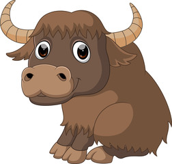 Cute yak cartoon

