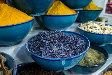 Borage petals for sale on Vakil Bazaar in Shiraz city in Iran