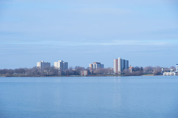 Fototapeta premium Detroit water front view