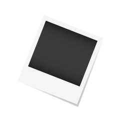 Vector ilustration photo frame. Realistic paper photograph isolated on white background with shadow