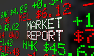 Market Report News Stock Wall Street Price Ticker 3d Illustratio