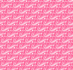 Background Pattern with heart for gift wrapping. Pink color.  image