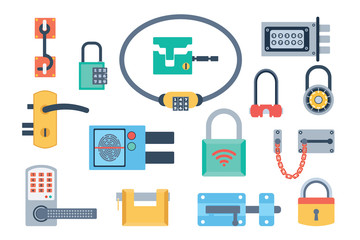 Lock icons set vector.